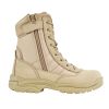 Men's Military Tactical Boots, 8 inch Combat Hiking Work Boots, Lightweight & Breathable Side Zipper Motorcycle Interceptor Trooper Boot