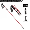 Portable 1PC Black 5-Section Foldable Hiking Pole, Lightweight Trekking Stick for Daily Walking & Camping Trips