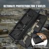 Rifle Bag, 42 inch Tactical Double Long Gun Bag, Soft Rifle Case with Lockable Zipper, Portable Handle & Shoulder Strap