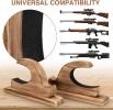Gun Rack Wall Mount, Real Wood Shotgun & Rifle Wall Mount Holder Display for Sword Bow Firearm